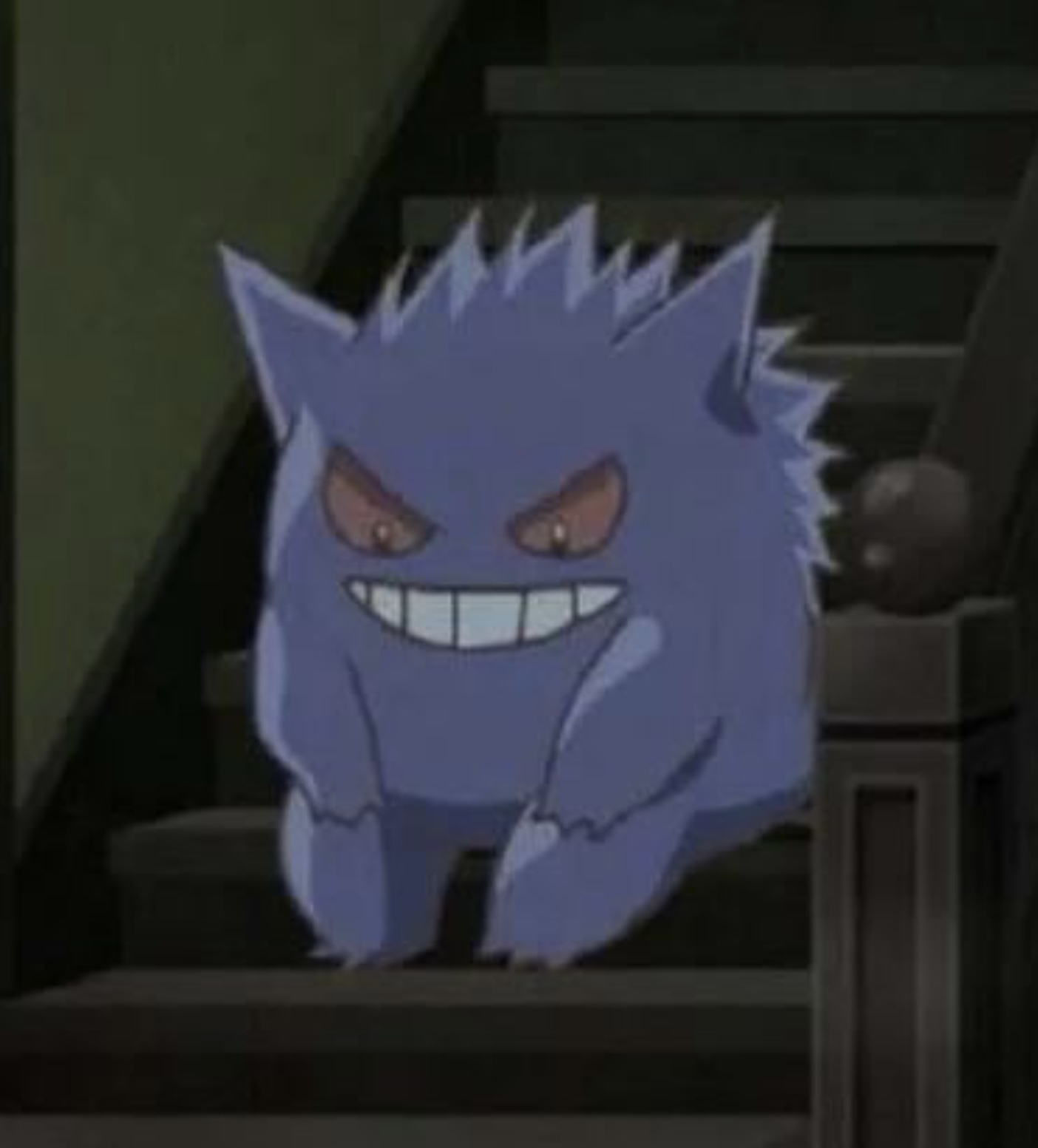 High Quality Gengar on the stairs Blank Meme Template