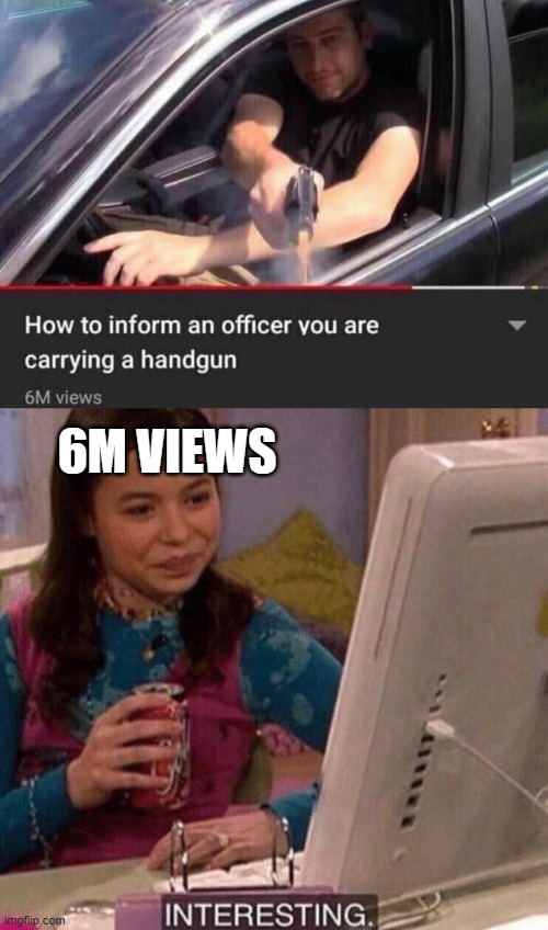 icarly interesting | 6M VIEWS | image tagged in icarly interesting | made w/ Imgflip meme maker