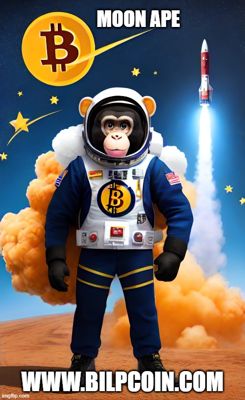 MOON APE; WWW.BILPCOIN.COM | made w/ Imgflip meme maker
