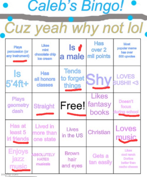 Caleb’s bingo | image tagged in caleb s bingo | made w/ Imgflip meme maker