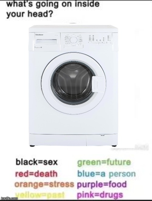 WASHING MACHINE RAHHHHHH | image tagged in what's going on inside your head | made w/ Imgflip meme maker