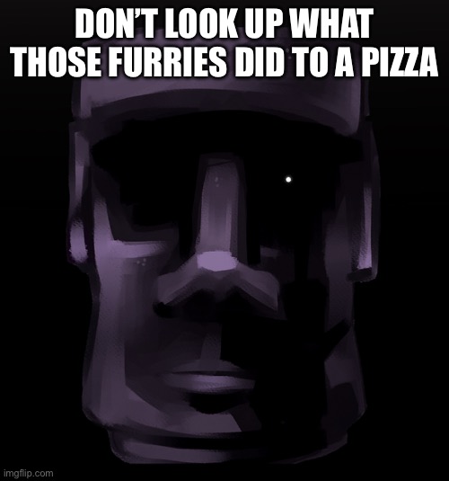 They….they did bodily functions on it | DON’T LOOK UP WHAT THOSE FURRIES DID TO A PIZZA | image tagged in moai seen some shit | made w/ Imgflip meme maker