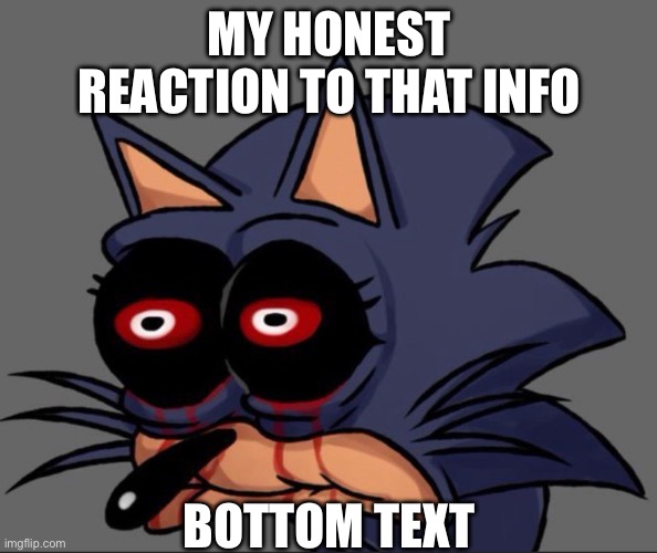 My honest reaction | MY HONEST REACTION TO THAT INFO; BOTTOM TEXT | image tagged in lord x stare | made w/ Imgflip meme maker