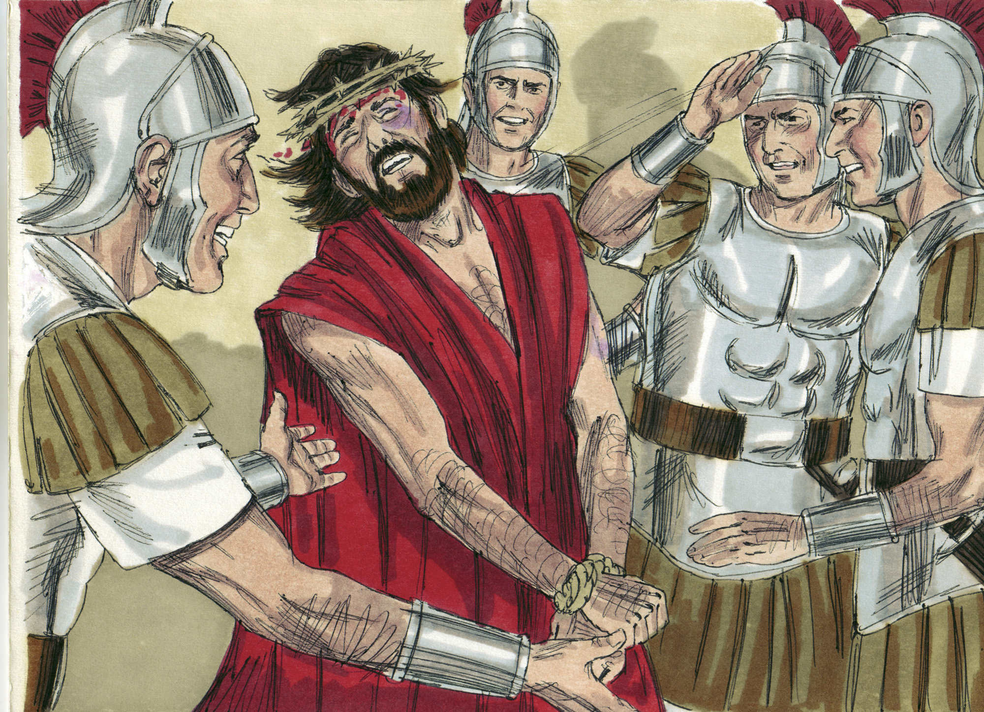 Jesus beaten by Romans Blank Meme Template