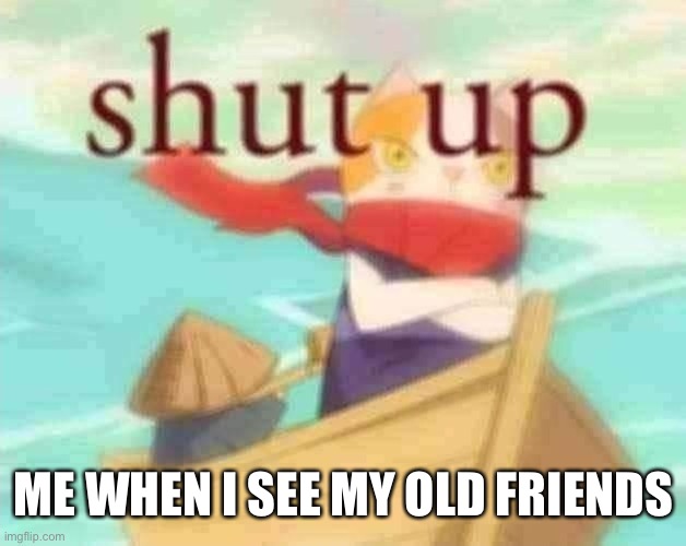 Shut up | ME WHEN I SEE MY OLD FRIENDS | image tagged in shut up | made w/ Imgflip meme maker