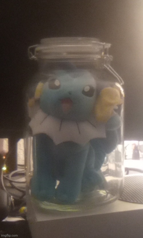 Vaporeon in a jar | image tagged in vaporeon in a jar | made w/ Imgflip meme maker