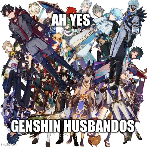 Genshin Husbando pile that i made when i was bored | AH YES; GENSHIN HUSBANDOS | image tagged in genshin impact,genshin,so true memes,husband,memes,bored | made w/ Imgflip meme maker