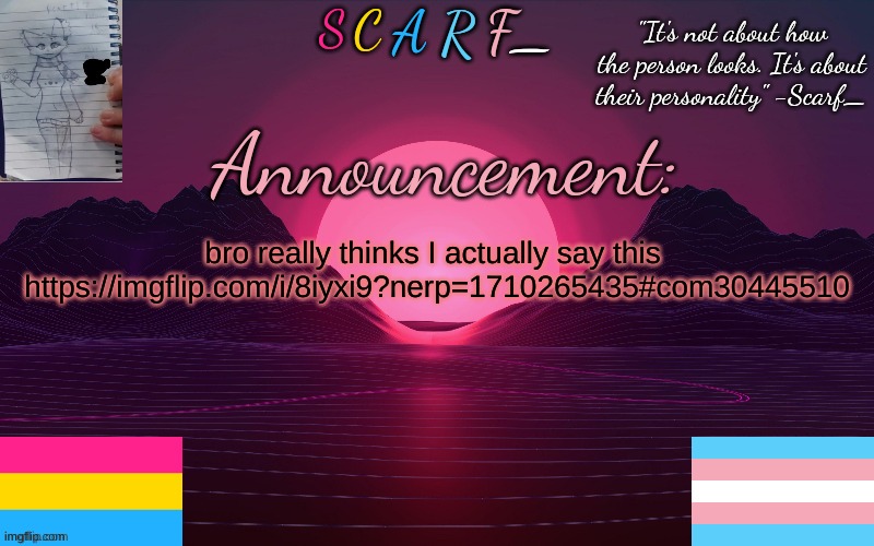 https://imgflip.com/i/8iyxi9?nerp=1710265435#com30445510 | bro really thinks I actually say this 
https://imgflip.com/i/8iyxi9?nerp=1710265435#com30445510 | made w/ Imgflip meme maker