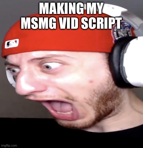 Wubbzy screaming | MAKING MY MSMG VID SCRIPT | image tagged in wubbzy screaming | made w/ Imgflip meme maker