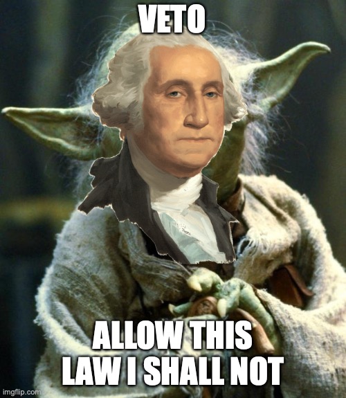Star Wars Yoda | VETO; ALLOW THIS LAW I SHALL NOT | image tagged in memes,star wars yoda | made w/ Imgflip meme maker