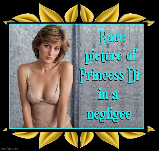 True Beauty Never Dies | image tagged in vince vance,princess diana,negligee,memes,royal family,beauty | made w/ Imgflip meme maker