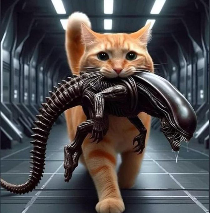 Alien killing CAT Blank Meme Template