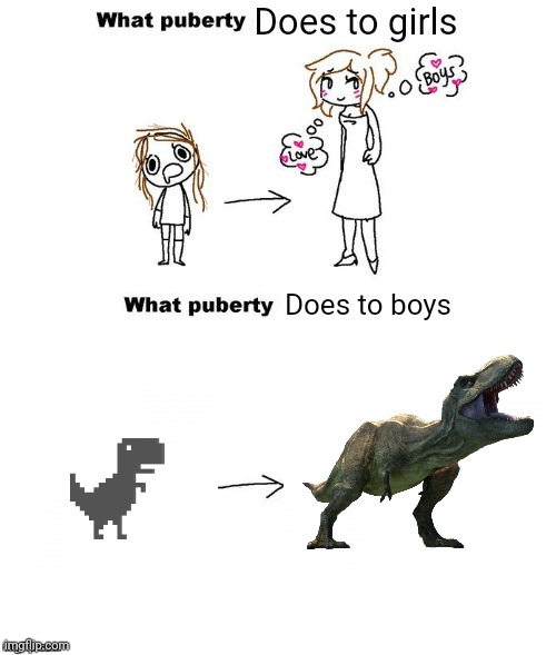 What puberty did to me  | Does to girls; Does to boys | image tagged in what puberty did to me | made w/ Imgflip meme maker