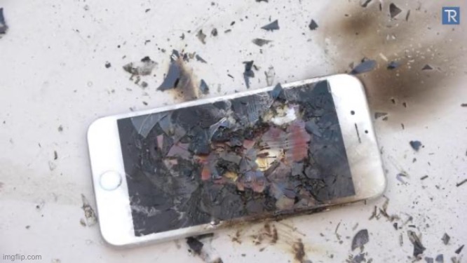 Broken iPhone | image tagged in broken iphone | made w/ Imgflip meme maker