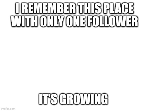 It's been awhile | I REMEMBER THIS PLACE WITH ONLY ONE FOLLOWER; IT'S GROWING | image tagged in vr | made w/ Imgflip meme maker