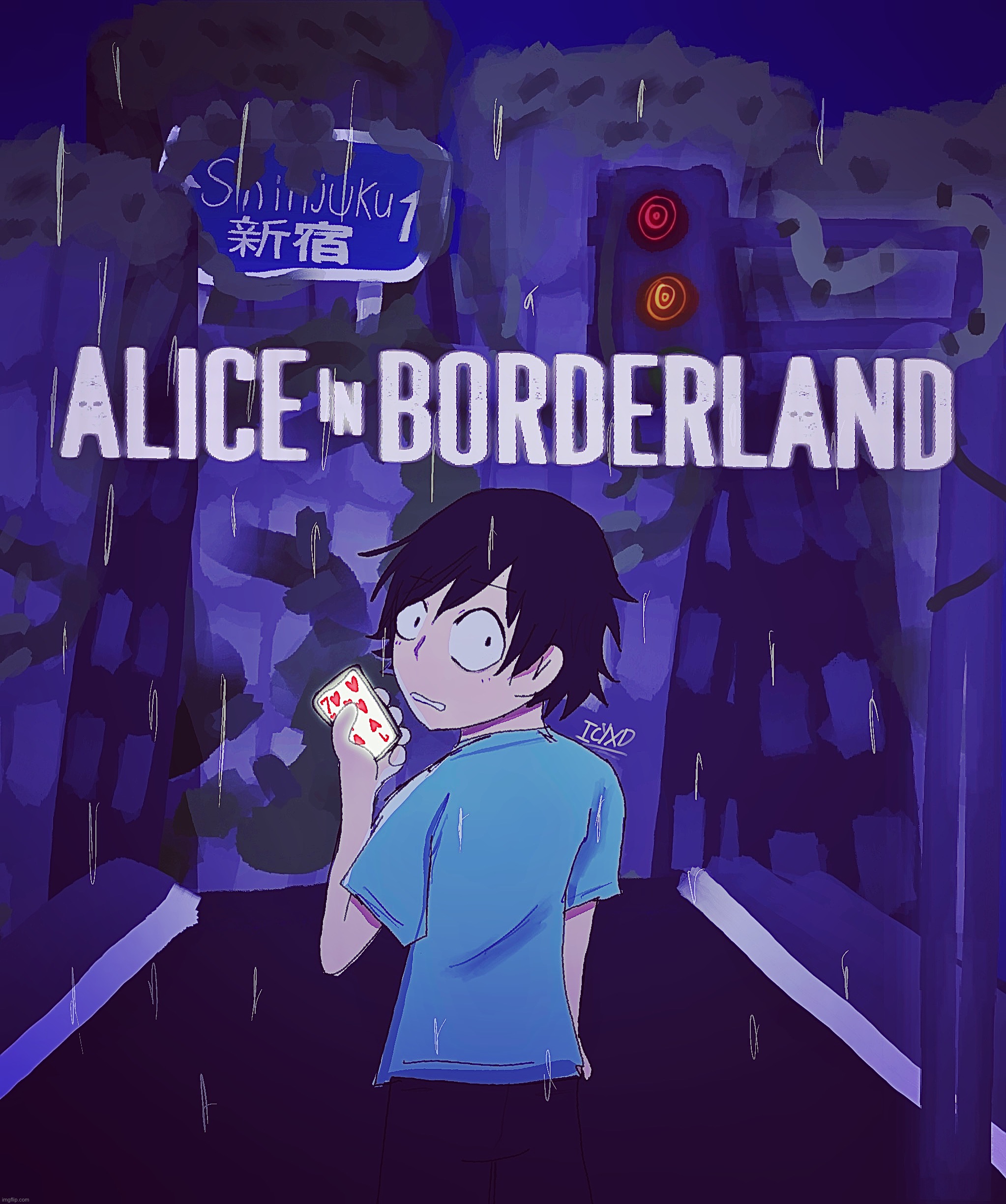 ALICE IN BORDERLAND. | image tagged in alice in bordeland,anime,fanart | made w/ Imgflip meme maker