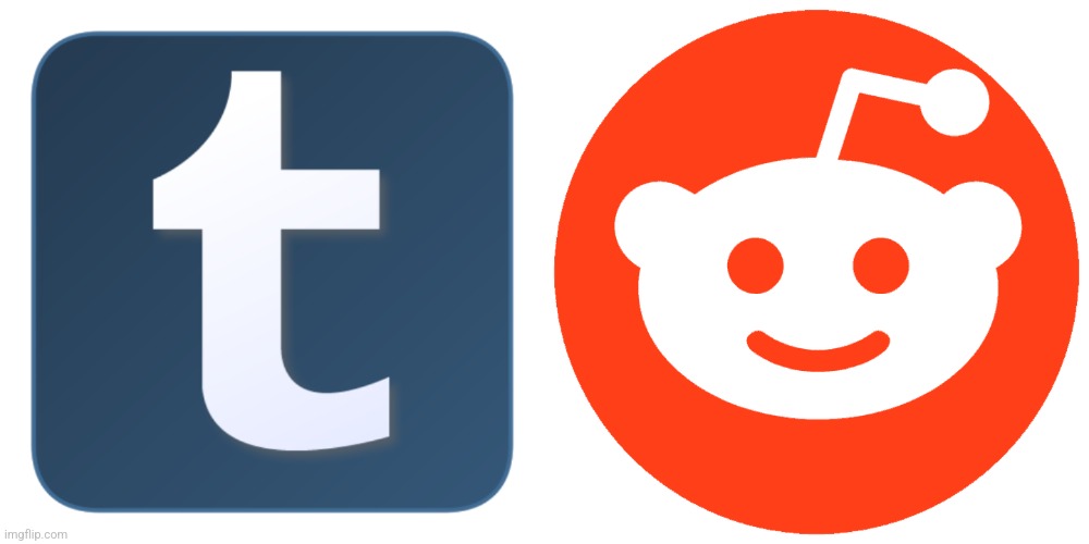 image tagged in tumblr logo,reddit logo | made w/ Imgflip meme maker