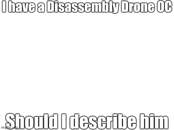 Mostly serious question | I have a Disassembly Drone OC; Should I describe him | made w/ Imgflip meme maker