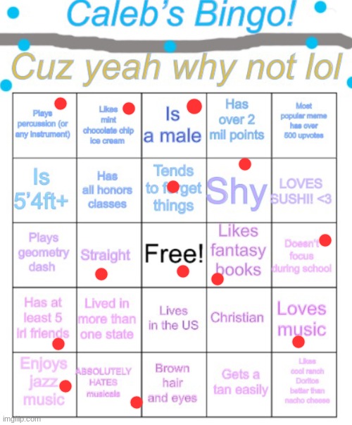 Caleb’s bingo | image tagged in caleb s bingo | made w/ Imgflip meme maker