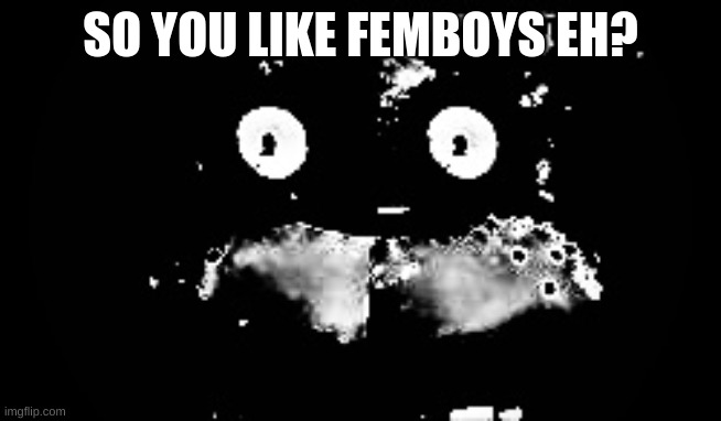 Freddy Traumatized | SO YOU LIKE FEMBOYS EH? | image tagged in freddy traumatized | made w/ Imgflip meme maker