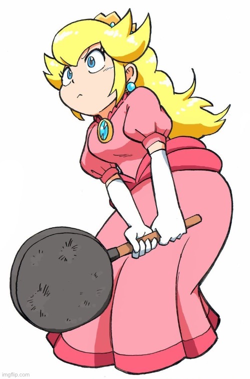 Peach with a Frying Pan! | image tagged in peach with a frying pan | made w/ Imgflip meme maker