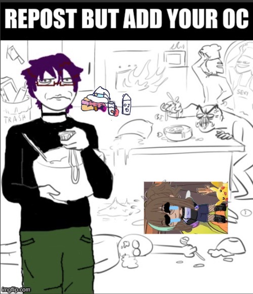 T-T | image tagged in repost but add your own oc | made w/ Imgflip meme maker