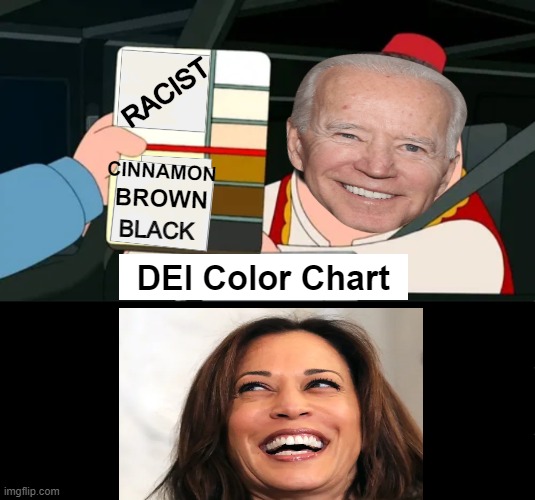 Diverse Specific, Not Truly Inclusive | RACIST; CINNAMON; BROWN; BLACK; DEI Color Chart | image tagged in political humor,diversity,equity,inclusion,zero,tolerance | made w/ Imgflip meme maker