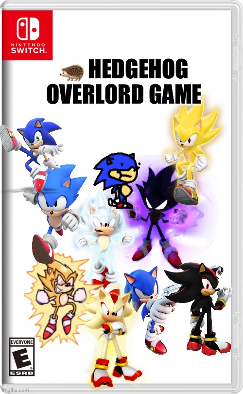 Hedgehog overlord game (sonic the hedgehog(s))  | 🦔 HEDGEHOG OVERLORD GAME | image tagged in nintendo switch | made w/ Imgflip meme maker