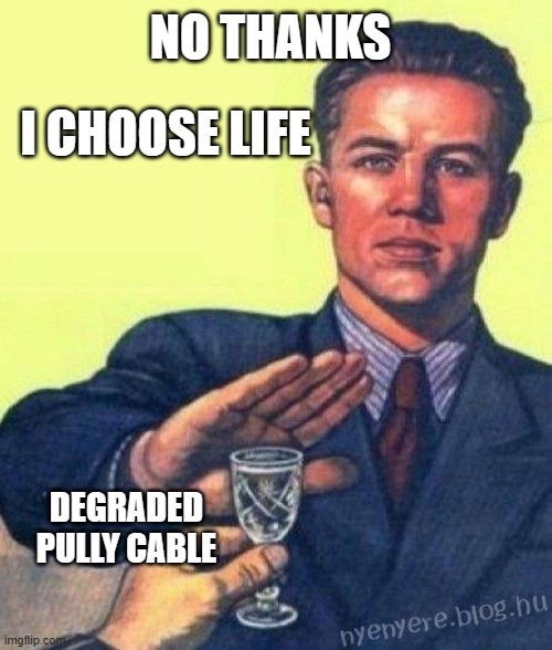 no thanks I rather | I CHOOSE LIFE; NO THANKS; DEGRADED PULLY CABLE | image tagged in no thanks i rather | made w/ Imgflip meme maker