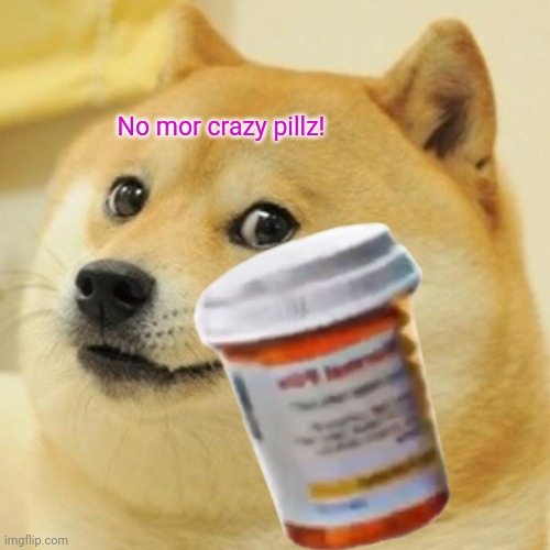 Doge Meme | No mor crazy pillz! | image tagged in memes,doge | made w/ Imgflip meme maker