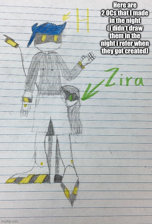Here are 2 OCs and also both of them are siblings, the worker drone being the younger sister | Here are 2 OCs that I made in the night (i didn’t draw them in the night i refer when they got created) | image tagged in murder drones,h,zira,draw,oc | made w/ Imgflip meme maker