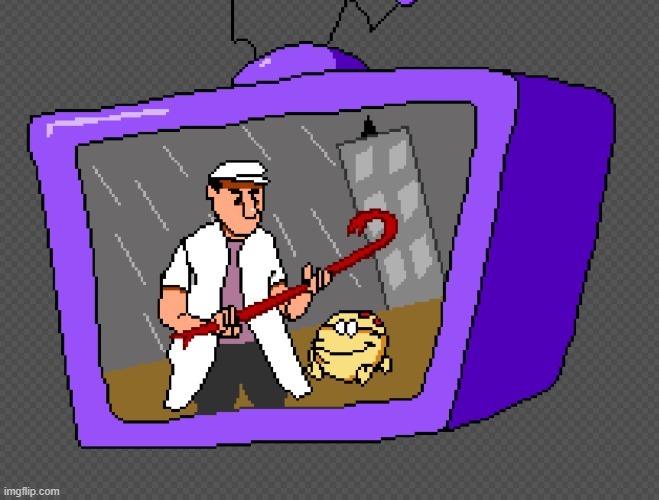 haha i remember drawing this sprite for my half-slice fangame | made w/ Imgflip meme maker