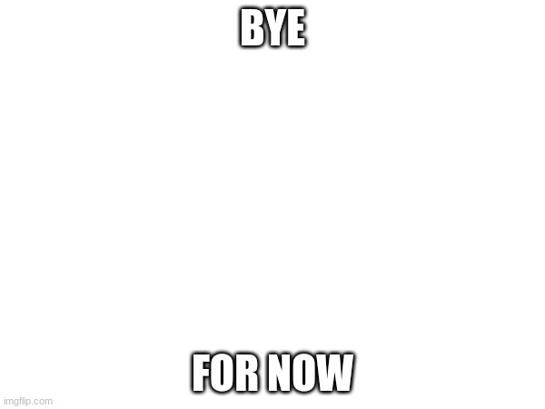 BYE; FOR NOW | made w/ Imgflip meme maker