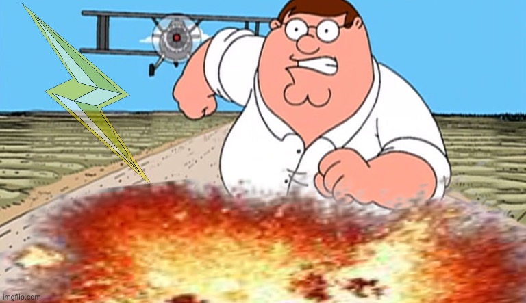Peter Griffin Running Away From Plane | image tagged in peter griffin running away from plane | made w/ Imgflip meme maker