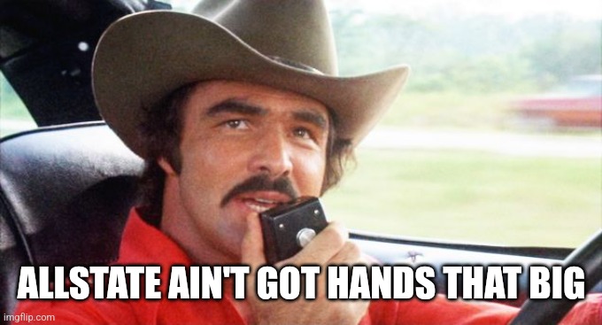 bandit | ALLSTATE AIN'T GOT HANDS THAT BIG | image tagged in bandit | made w/ Imgflip meme maker