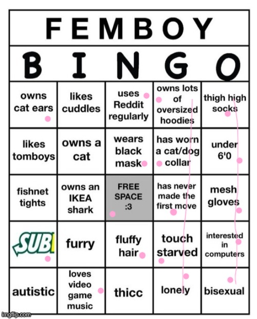 i have become the very thing i swore to destroy | image tagged in femboy bingo | made w/ Imgflip meme maker