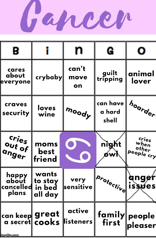 Astrology is pretty much racism | image tagged in cancer bingo | made w/ Imgflip meme maker