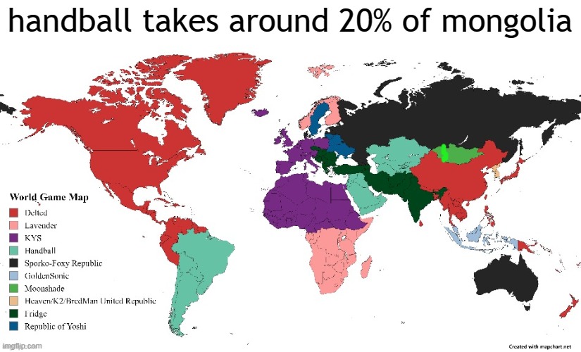 handball takes around 20% of mongolia | made w/ Imgflip meme maker