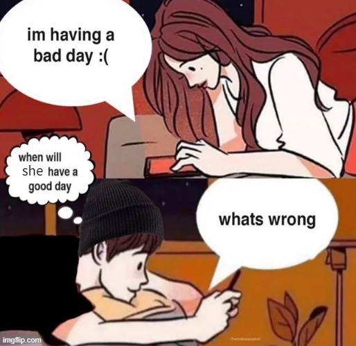 she | made w/ Imgflip meme maker