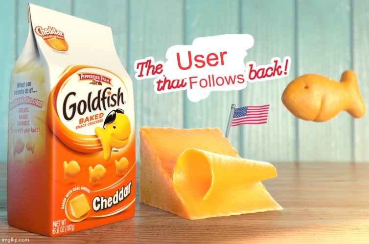 the snack that smiles back | User Follows | image tagged in the snack that smiles back | made w/ Imgflip meme maker