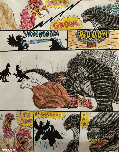 Diseased Titans: Godzilla vs Chipox (Art by BozzerKazooers) | made w/ Imgflip meme maker