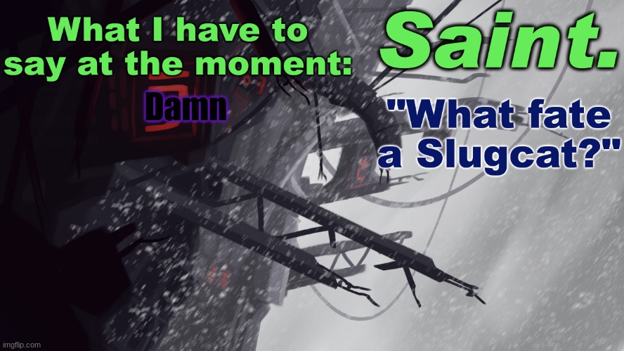 Saint announcement better | Damn | image tagged in saint announcement better | made w/ Imgflip meme maker