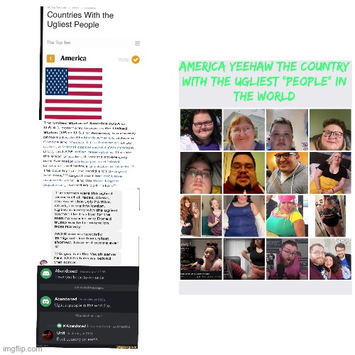 Unit3/vidarr Have you been to America the country with the ugliest subhumans in the world | image tagged in ugly | made w/ Imgflip meme maker