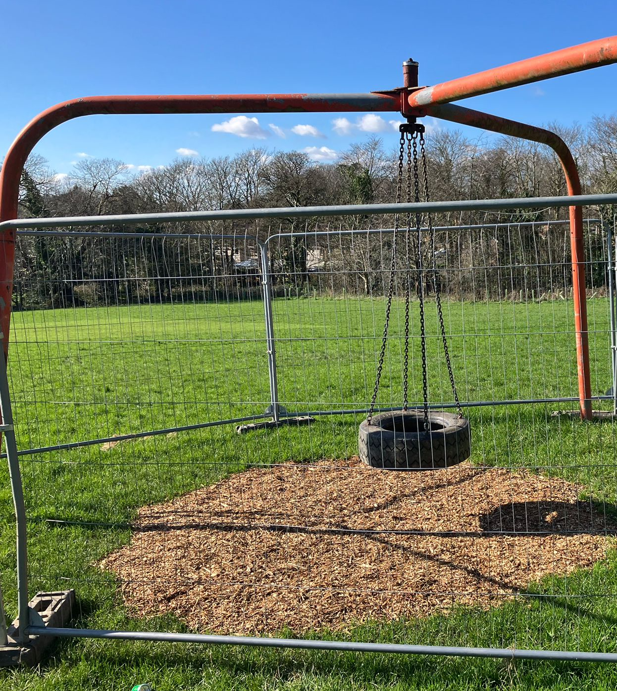 Fenced off tyre swing Blank Meme Template