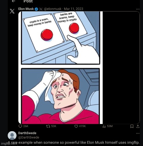 Elon Musk tried using imgflip in 2023... | made w/ Imgflip meme maker