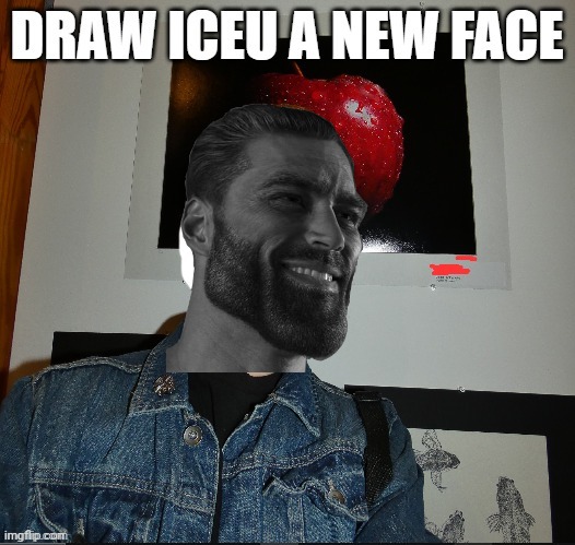 he's a gigachad | image tagged in draw iceu a new face | made w/ Imgflip meme maker