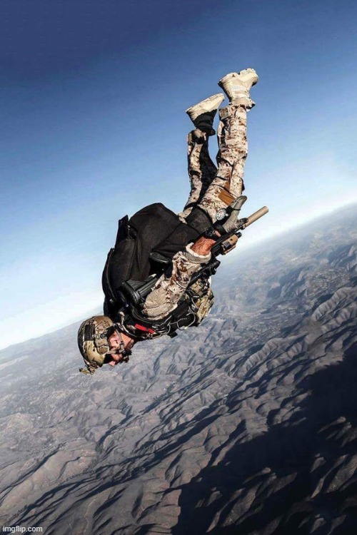 US Navy Seal Free Fall | image tagged in us navy seal free fall | made w/ Imgflip meme maker