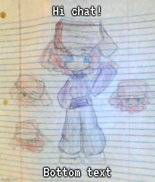 Box Hat real | Hi chat! Bottom text | image tagged in box hat real | made w/ Imgflip meme maker