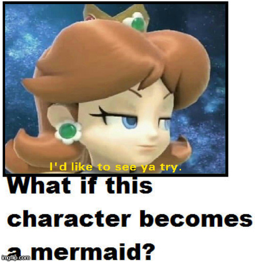 what if princess daisy becomes a mermaid | image tagged in what if this character becomes a mermaid,mario,nintendo,super mario,daisy,video games | made w/ Imgflip meme maker