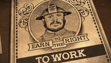 High Quality Earn the right to work (still image) Blank Meme Template
